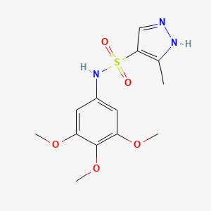 molecular formula C13H17N3O5S B7571118 5-methyl-N-(3,4,5-trimethoxyphenyl)-1H-pyrazole-4-sulfonamide 