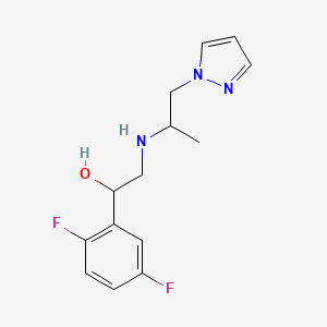 molecular formula C14H17F2N3O B7571119 1-(2,5-Difluorophenyl)-2-(1-pyrazol-1-ylpropan-2-ylamino)ethanol 