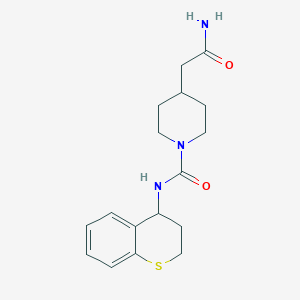 molecular formula C17H23N3O2S B7571136 4-(2-amino-2-oxoethyl)-N-(3,4-dihydro-2H-thiochromen-4-yl)piperidine-1-carboxamide 