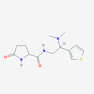 molecular formula C13H19N3O2S B7571147 N-[2-(dimethylamino)-2-thiophen-3-ylethyl]-5-oxopyrrolidine-2-carboxamide 