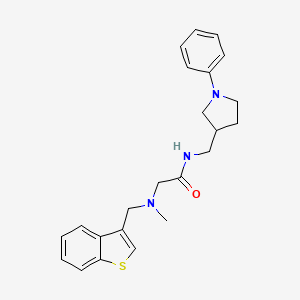 molecular formula C23H27N3OS B7571161 2-[1-benzothiophen-3-ylmethyl(methyl)amino]-N-[(1-phenylpyrrolidin-3-yl)methyl]acetamide 