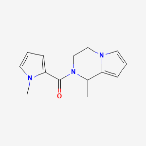 molecular formula C14H17N3O B7571188 (1-methyl-3,4-dihydro-1H-pyrrolo[1,2-a]pyrazin-2-yl)-(1-methylpyrrol-2-yl)methanone 