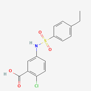 molecular formula C15H14ClNO4S B7571213 2-Chloro-5-[(4-ethylphenyl)sulfonylamino]benzoic acid 