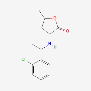 molecular formula C13H16ClNO2 B7571223 3-[1-(2-Chlorophenyl)ethylamino]-5-methyloxolan-2-one 