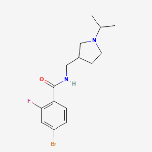 molecular formula C15H20BrFN2O B7571230 4-bromo-2-fluoro-N-[(1-propan-2-ylpyrrolidin-3-yl)methyl]benzamide 