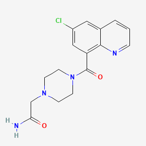 molecular formula C16H17ClN4O2 B7571239 2-[4-(6-Chloroquinoline-8-carbonyl)piperazin-1-yl]acetamide 