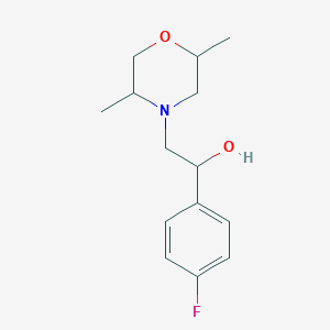 molecular formula C14H20FNO2 B7571248 2-(2,5-Dimethylmorpholin-4-yl)-1-(4-fluorophenyl)ethanol 