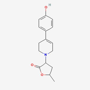 molecular formula C16H19NO3 B7571250 3-[4-(4-hydroxyphenyl)-3,6-dihydro-2H-pyridin-1-yl]-5-methyloxolan-2-one 