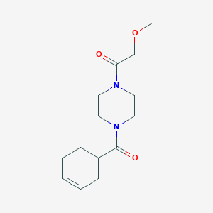 molecular formula C14H22N2O3 B7571268 1-[4-(Cyclohex-3-ene-1-carbonyl)piperazin-1-yl]-2-methoxyethanone 