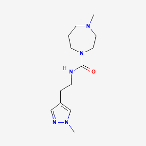 molecular formula C13H23N5O B7571270 4-methyl-N-[2-(1-methylpyrazol-4-yl)ethyl]-1,4-diazepane-1-carboxamide 