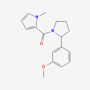 molecular formula C17H20N2O2 B7571276 [2-(3-Methoxyphenyl)pyrrolidin-1-yl]-(1-methylpyrrol-2-yl)methanone 