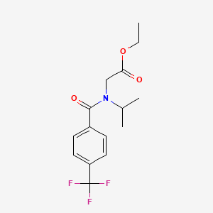 molecular formula C15H18F3NO3 B7571296 Ethyl 2-[propan-2-yl-[4-(trifluoromethyl)benzoyl]amino]acetate 