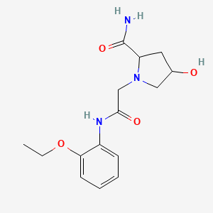 molecular formula C15H21N3O4 B7571311 1-[2-(2-Ethoxyanilino)-2-oxoethyl]-4-hydroxypyrrolidine-2-carboxamide 