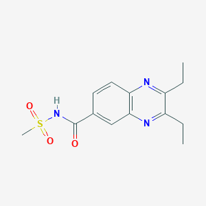 molecular formula C14H17N3O3S B7571313 2,3-diethyl-N-methylsulfonylquinoxaline-6-carboxamide 