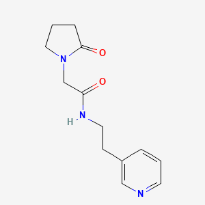 molecular formula C13H17N3O2 B7571326 2-(2-oxopyrrolidin-1-yl)-N-(2-pyridin-3-ylethyl)acetamide 