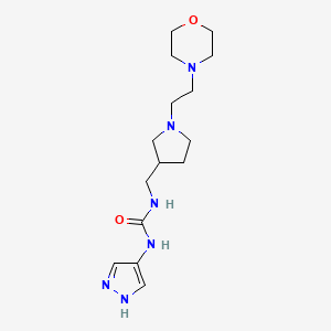 molecular formula C15H26N6O2 B7571333 1-[[1-(2-morpholin-4-ylethyl)pyrrolidin-3-yl]methyl]-3-(1H-pyrazol-4-yl)urea 