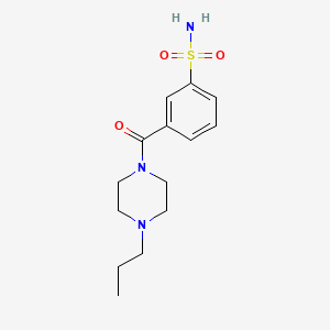 molecular formula C14H21N3O3S B7571338 3-(4-Propylpiperazine-1-carbonyl)benzenesulfonamide 