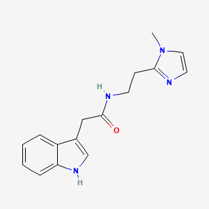 molecular formula C16H18N4O B7571363 2-(1H-indol-3-yl)-N-[2-(1-methylimidazol-2-yl)ethyl]acetamide 