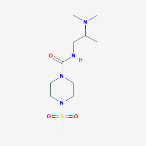 molecular formula C11H24N4O3S B7571373 N-[2-(dimethylamino)propyl]-4-methylsulfonylpiperazine-1-carboxamide 