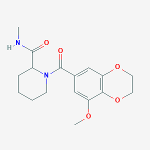 molecular formula C17H22N2O5 B7571417 1-(5-methoxy-2,3-dihydro-1,4-benzodioxine-7-carbonyl)-N-methylpiperidine-2-carboxamide 