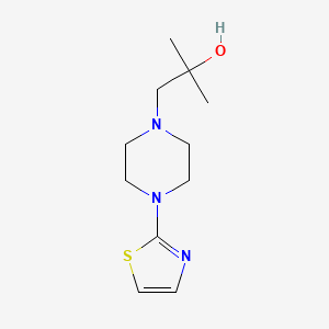 molecular formula C11H19N3OS B7571424 2-Methyl-1-[4-(1,3-thiazol-2-yl)piperazin-1-yl]propan-2-ol 