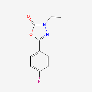 molecular formula C10H9FN2O2 B7571449 3-Ethyl-5-(4-fluorophenyl)-1,3,4-oxadiazol-2-one 