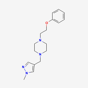 molecular formula C17H24N4O B7571465 1-[(1-Methylpyrazol-4-yl)methyl]-4-(2-phenoxyethyl)piperazine 