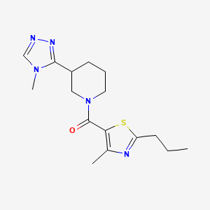 molecular formula C16H23N5OS B7571466 (4-Methyl-2-propyl-1,3-thiazol-5-yl)-[3-(4-methyl-1,2,4-triazol-3-yl)piperidin-1-yl]methanone 