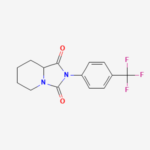 molecular formula C14H13F3N2O2 B7571479 2-[4-(trifluoromethyl)phenyl]-6,7,8,8a-tetrahydro-5H-imidazo[1,5-a]pyridine-1,3-dione 