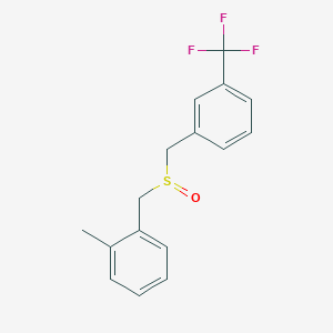 molecular formula C16H15F3OS B7571498 1-Methyl-2-[[3-(trifluoromethyl)phenyl]methylsulfinylmethyl]benzene 
