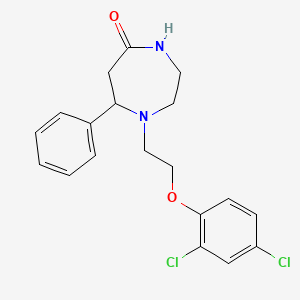 molecular formula C19H20Cl2N2O2 B7571528 1-[2-(2,4-Dichlorophenoxy)ethyl]-7-phenyl-1,4-diazepan-5-one 