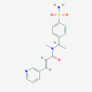 molecular formula C17H19N3O3S B7571536 (E)-N-methyl-3-pyridin-3-yl-N-[1-(4-sulfamoylphenyl)ethyl]prop-2-enamide 