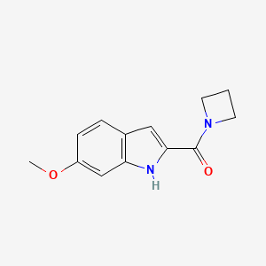 molecular formula C13H14N2O2 B7571560 azetidin-1-yl-(6-methoxy-1H-indol-2-yl)methanone 