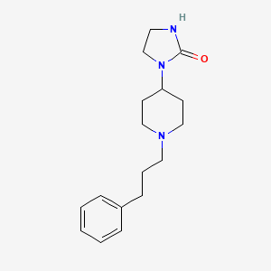 molecular formula C17H25N3O B7571575 1-[1-(3-Phenylpropyl)piperidin-4-yl]imidazolidin-2-one 