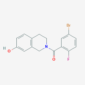 molecular formula C16H13BrFNO2 B7571588 (5-bromo-2-fluorophenyl)-(7-hydroxy-3,4-dihydro-1H-isoquinolin-2-yl)methanone 