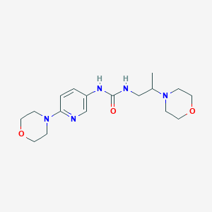 molecular formula C17H27N5O3 B7571600 1-(2-Morpholin-4-ylpropyl)-3-(6-morpholin-4-ylpyridin-3-yl)urea 