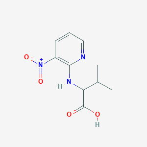 molecular formula C10H13N3O4 B7571620 3-Methyl-2-[(3-nitropyridin-2-yl)amino]butanoic acid 