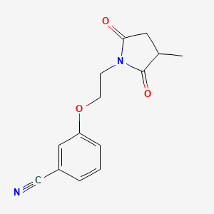 molecular formula C14H14N2O3 B7571630 3-[2-(3-Methyl-2,5-dioxopyrrolidin-1-yl)ethoxy]benzonitrile 