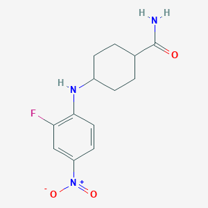 molecular formula C13H16FN3O3 B7571645 4-(2-Fluoro-4-nitroanilino)cyclohexane-1-carboxamide 