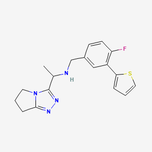 1-(6,7-dihydro-5H-pyrrolo[2,1-c][1,2,4]triazol-3-yl)-N-[(4-fluoro-3-thiophen-2-ylphenyl)methyl]ethanamine