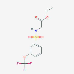 molecular formula C11H12F3NO5S B7571698 Ethyl 2-[[3-(trifluoromethoxy)phenyl]sulfonylamino]acetate 