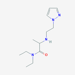 molecular formula C12H22N4O B7571721 N,N-diethyl-2-(2-pyrazol-1-ylethylamino)propanamide 