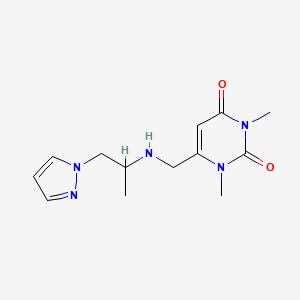 molecular formula C13H19N5O2 B7571731 1,3-Dimethyl-6-[(1-pyrazol-1-ylpropan-2-ylamino)methyl]pyrimidine-2,4-dione 