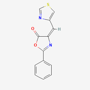 molecular formula C13H8N2O2S B7571732 (4E)-2-phenyl-4-(1,3-thiazol-4-ylmethylidene)-1,3-oxazol-5-one 