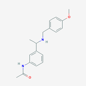 molecular formula C18H22N2O2 B7571739 N-[3-[1-[(4-methoxyphenyl)methylamino]ethyl]phenyl]acetamide 