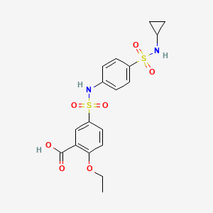 molecular formula C18H20N2O7S2 B7571753 5-[[4-(Cyclopropylsulfamoyl)phenyl]sulfamoyl]-2-ethoxybenzoic acid 