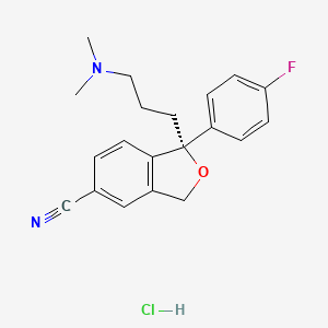 molecular formula C20H22ClFN2O B7571793 (1R)-1-[3-(dimethylamino)propyl]-1-(4-fluorophenyl)-1,3-dihydro-2-benzofuran-5-carbonitrile hydrochloride 