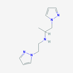 molecular formula C11H17N5 B7571796 n-(2-(1h-Pyrazol-1-yl)ethyl)-1-(1h-pyrazol-1-yl)propan-2-amine 