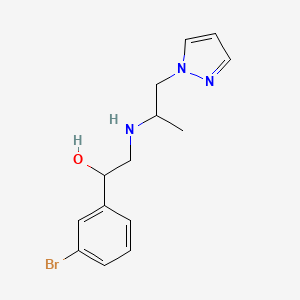 molecular formula C14H18BrN3O B7571799 1-(3-Bromophenyl)-2-(1-pyrazol-1-ylpropan-2-ylamino)ethanol 