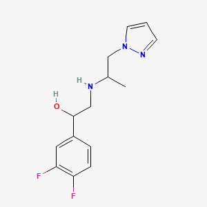 molecular formula C14H17F2N3O B7571805 1-(3,4-Difluorophenyl)-2-(1-pyrazol-1-ylpropan-2-ylamino)ethanol 